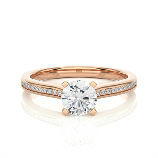 Round Moissanite Engagement Ring In Silver