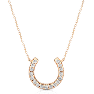 0.5 Ct Horse Shoe Design Round Stone Moissanite Pendant In White Gold