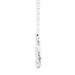 Scallop Pave Butterfly Shape Moissanite Pendant white gold