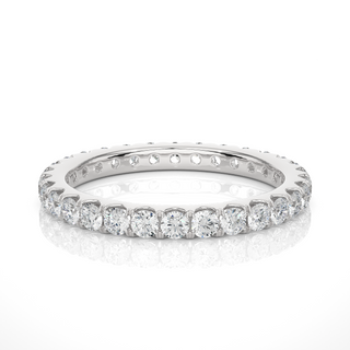 1.50 Carat Scalloped Paved Moissanite Full Eternity Band in White Gold For Women's