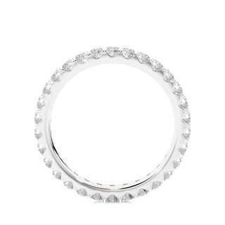 Scalloped Paved Women's Moissanite Eternity Ring white gold