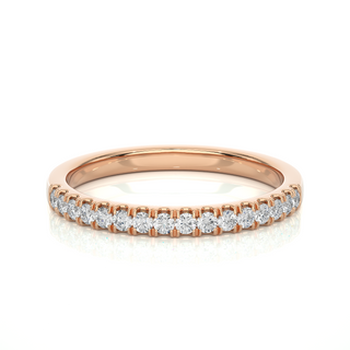 0.50 Carat Moissanite Scalloped Pave Half Eternity Band In White Gold