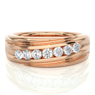 1.50 Carat Seven Stone Round Shape Moissanite Band in White Gold