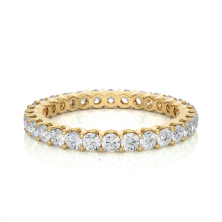 Surface Prong Eternity Moissanite Engagement Ring yellow gold
