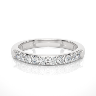 1 Ct Round Moissanite Pave Set Wedding Band In Yellow Gold