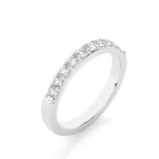 1 Ct Round Cut Moissanite Pave Set Wedding Band In White Gold