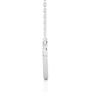 Three Row Heart Shape Moissanite Pendant white gold