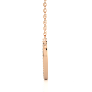 Three Row Heart Shape Moissanite Pendant rose gold
