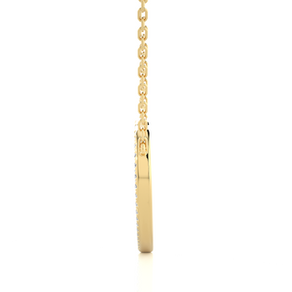 Three Row Heart Shape Moissanite Pendant yellow gold