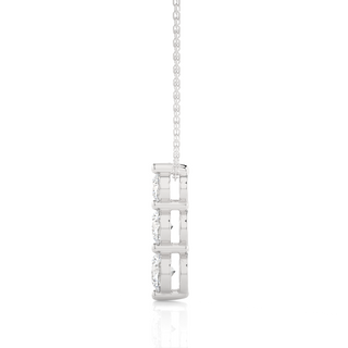 Three Stone Moissanite Pendant For Women white gold