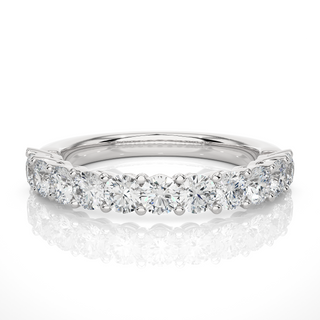 1 Carat Round Moissanite Traditional Shank Half Eternity Band In Rose Gold