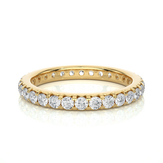 1 Carat Round V-Prong Moissanite Wedding Band in White Gold