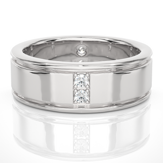 0.50 Ct Bezel Set Moissanite Wedding Band in Yellow Gold