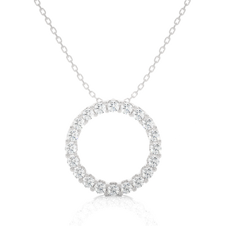 2 Ct Round Shaped Moissanite Eternity Pendant In Rose Gold