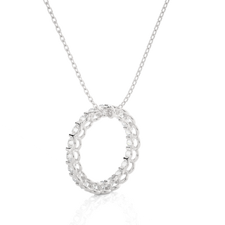 Women's Round Shape Pendant white gold