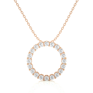 2 Carat Round Moissanite Eternity Pendant In White Gold