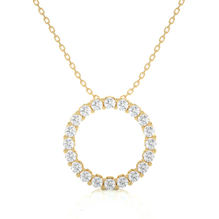 2 Carat Round Moissanite Eternity Pendant In White Gold