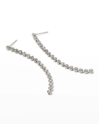 1.50 Carat Round Drop & Linear Moissanite Earrings For Women