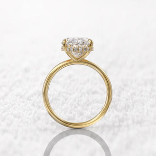 Hidden Halo Oval Moissanite Engagement Ring