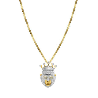 2 Carat Lion King Round Moissanite Pendant In White Gold