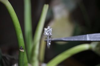 2 Carat Princess Cut Moissanite Engagement Ring In White Gold